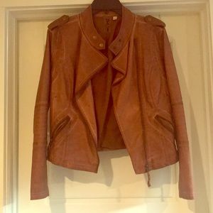 Brown (synthetic) leather jacket